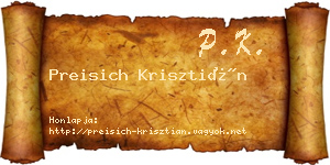 Preisich Krisztián névjegykártya